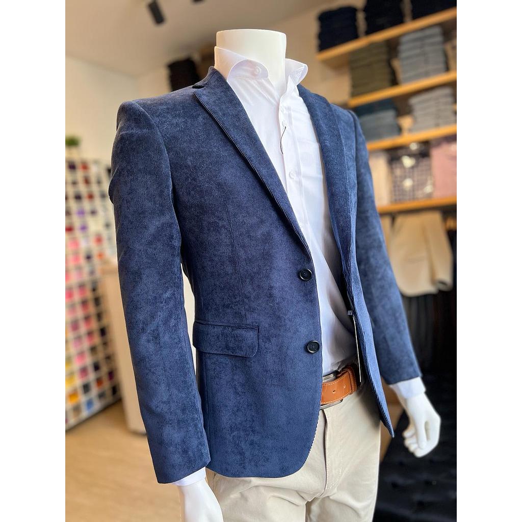 BLAZER EN PANA AZUL OSCURO