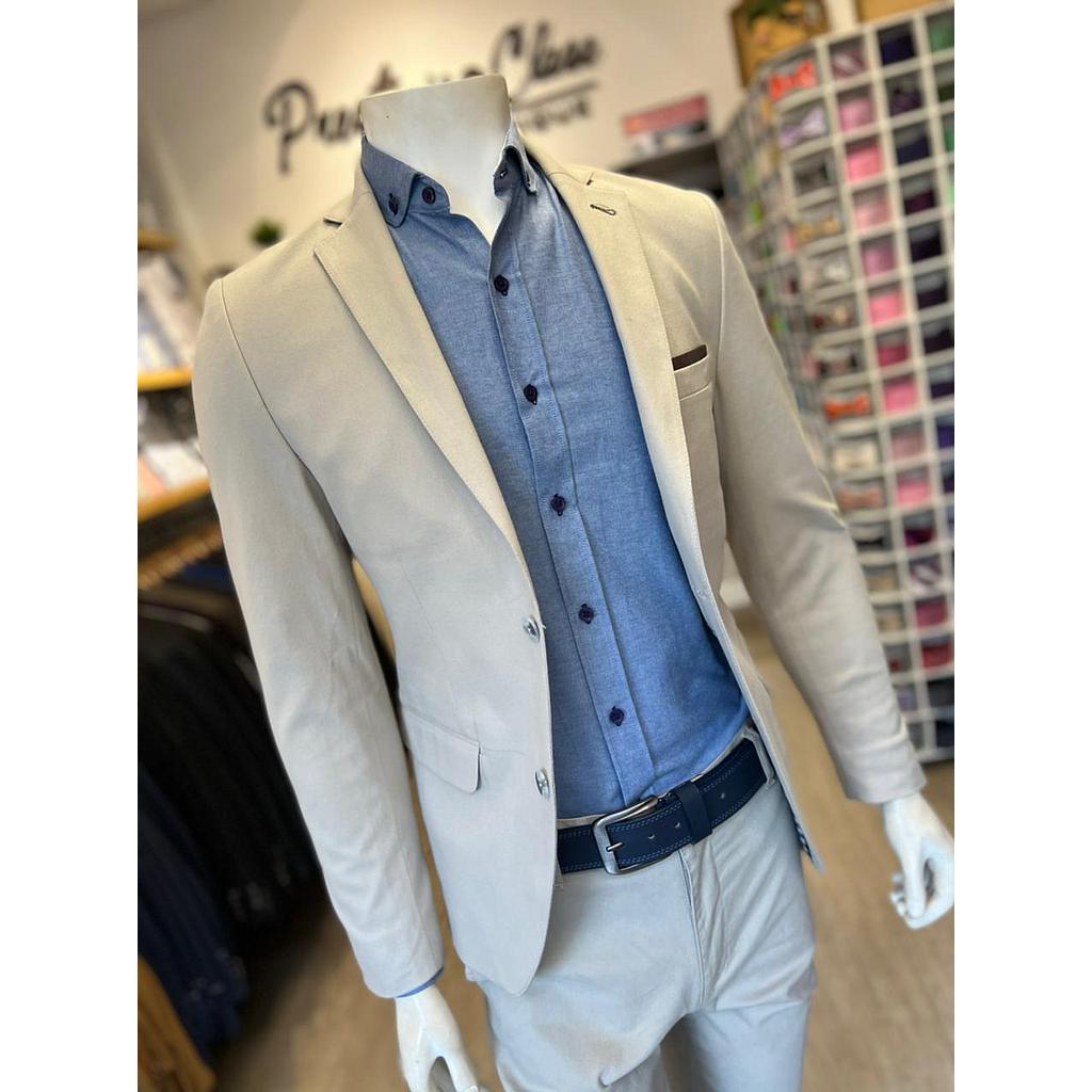 BLAZER BEIGE EN DRILL