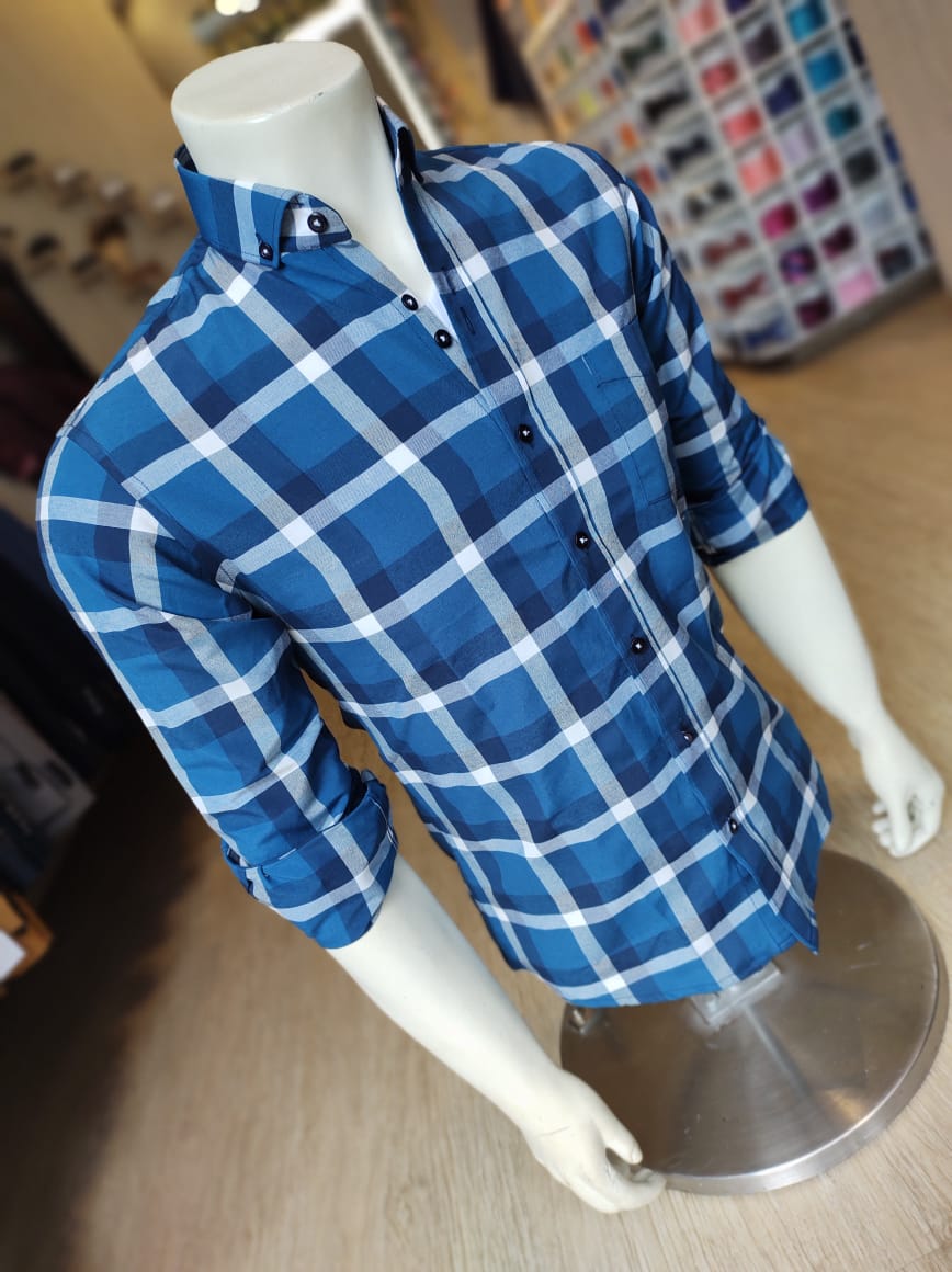Camisa a Cuadros Azul Marino Prestigio.lase